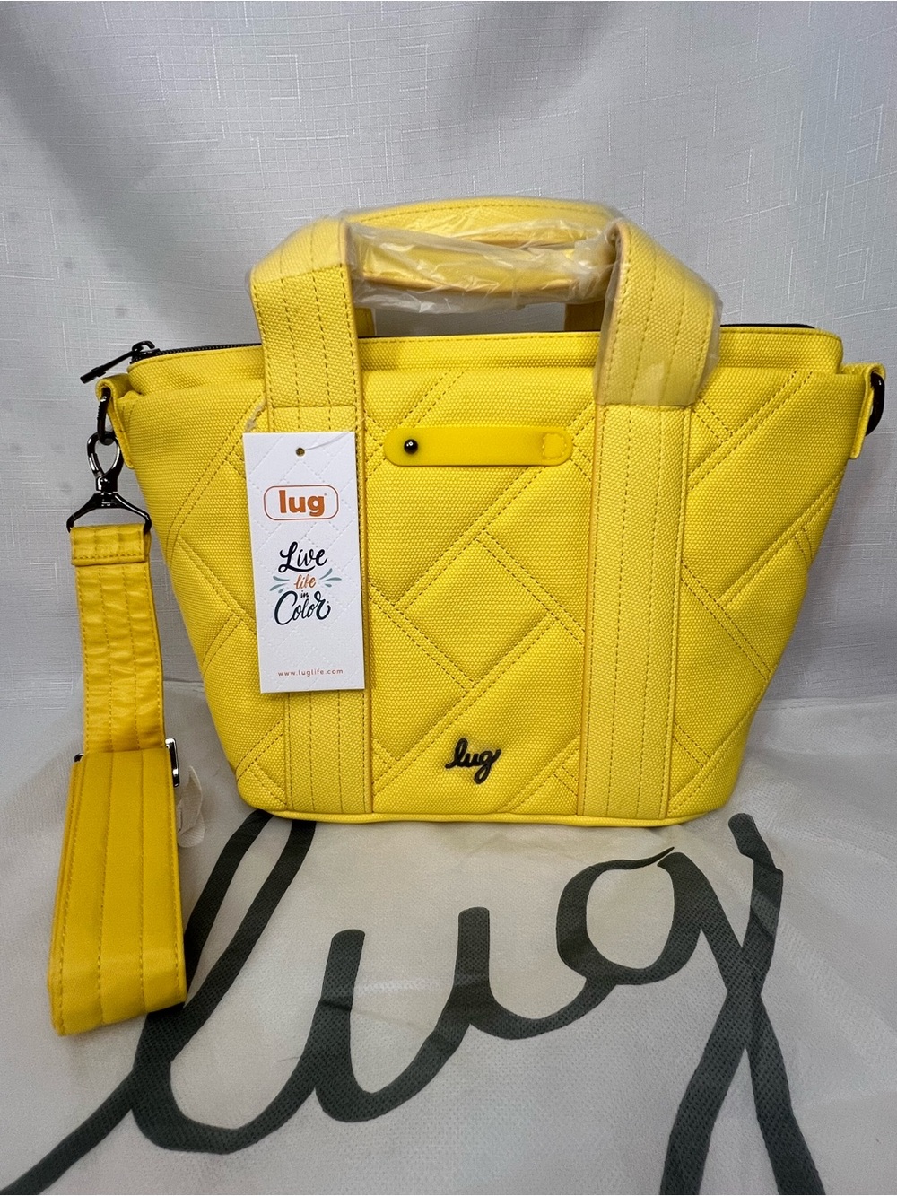 lug Quilted Crossbody Tote in Yellow